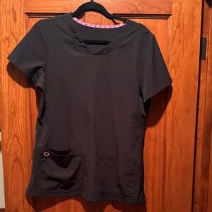 HeartSoul Black Scrub Top